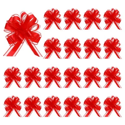 Arco de cinta de organza de 6,3 pulgadas de ancho para envolver regalos rojo 20 un. Foto 1 de 4