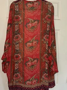 BL^NK LONDON   Blank London Anthropologia  Floral Kimono Overtop Coral NWT - Picture 1 of 10
