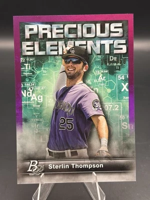 2023 Bowman Platinum Sterlin Thompson Precious Elements Purple Numbered /250 - Image 1 of 3
