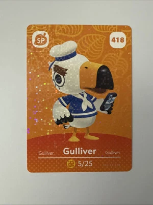 418 GULLIVER !SUPER SPECIAL! Animal Crossing Amiibo Authentic Nintendo Mint Card - Image 1 of 2