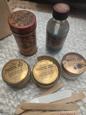 老式宝金蜡镀金铜补丁和配方 44-40 收藏品 — 第 1/2 张图片