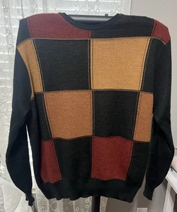 Cezani Size Medium Color Block Sweater Acrylic Wool Blend - Picture 1 of 5