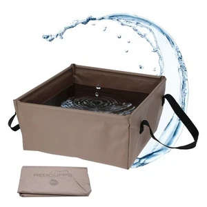 Camping Falt Spül Becken braun - 36 x 36 cm - Garten Wasch Wanne Wasser Schüssel - Bild 1 von 8