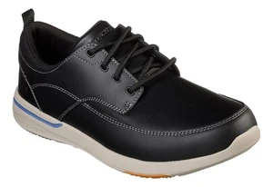 Skechers Elent Leven Mens Black Smart Lace Up Casual Trainers Shoes - Picture 1 of 5