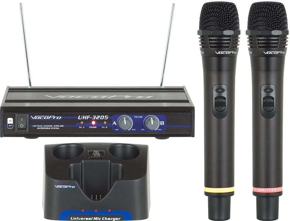 VocoPro UHF-3205 Dual Channel Rechargeable Wireless Mic System, 9 Frequency - Image 1 of 1