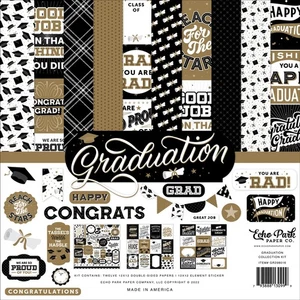 Echo Park - Graduación - Kit Colección 12x12 Papeles Álbum de Recortes + Pegatinas - Imagen 1 de 4
