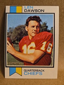 1973 Topps Football #335 Len Dawson Quarterback Kansas City Chiefs NFL HOF EX - Imagen 1 de 4