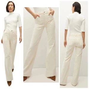 IRRG Veronica Beard Jeans Crosbie Cord Wide Leg Jeans Hose 27 Ecru 298 - Bild 1 von 6