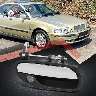 Puxador de porta lateral dianteiro direito cromado preto para 00-03 Volvo S40 V40 - Imagem 1 de 4
