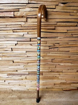 Antiguo-Vintage Alemán Senderismo/Caminata Bastón-Caña 11 Medallones Insignias Foto 1 de 4