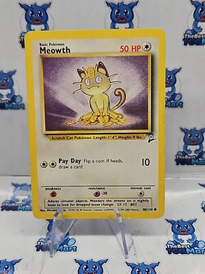 Pokemon Meowth - 80/130 - Base Set 2 - MP - Image 1 of 2