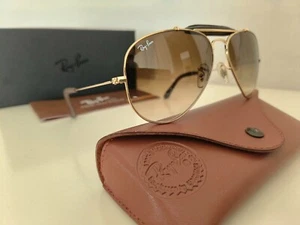 Gafas De Sol RAY BAN AVIATOR OUTDOORSMAN RB3422Q 001/51 GOLD nuevas - Imagen 1 de 5