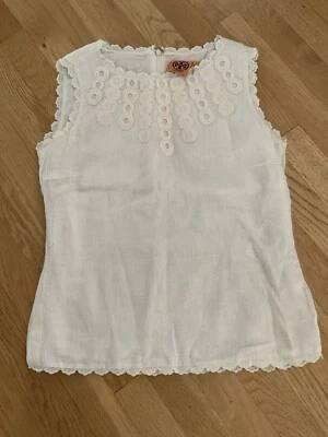 Blusa Tory Burch con cuentas 100 % lino sin mangas para mujer talla 6 Foto 1 de 4