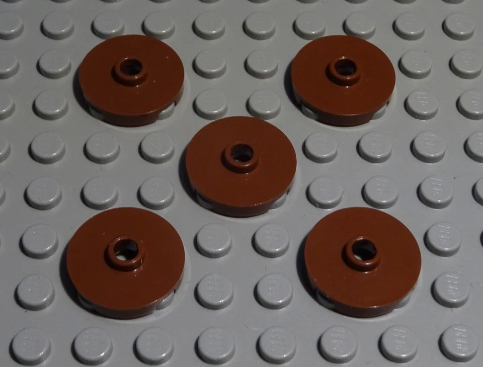 Lego Plate Converter Round 2x2 New Brown 5 Pieces - Image 1 of 1
