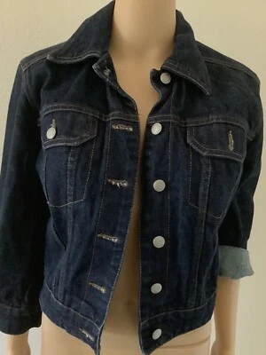 Chaqueta de mezclilla clásica oscura Billy Blues para mujer talla pequeños bolsillos Foto 1 de 4