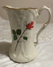 New listing
Vintage Rose Floral Creme Milk Pitcher with Gilded Rim Scalloped Handle