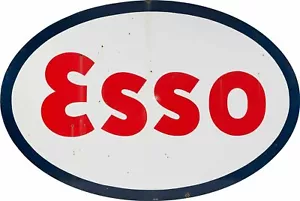 ESSO GASOLINE RED WHITE BLUE 22" HEAVY DUTY USA MADE METAL GAS ADVERTISING SIGN - Picture 1 of 1