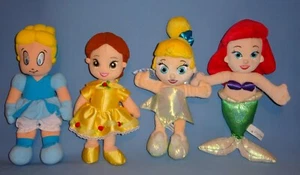 Disney Plush Princess LOT-Tinkerbell-Ariel-Cinderella-Belle-Toddler-babies set - Picture 1 of 14