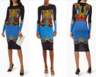 Versace Jeans Couture Regalia Midi Dress Sunflower Garland Baroque Midi-Dress S