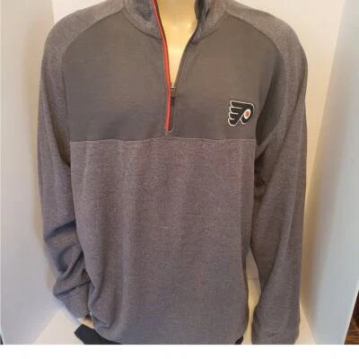 НХЛ официальный лицензированный Philadelphia Flyers вязаная рубашка 1/4 молнии размер большой новый с Ярлыками - Изображение 1 из 4