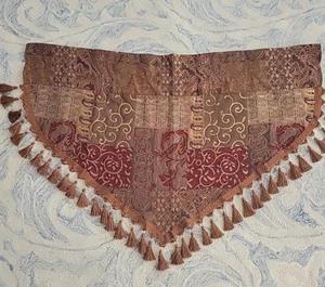 NWOT Croscill Ascot Valance Red Galleria 40" x 21" Tassel Beaded Gold Bronze - Picture 1 of 9