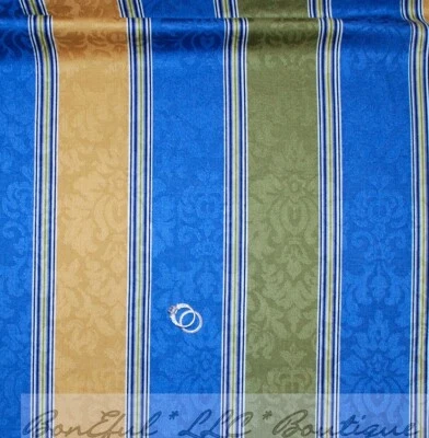 Tela BonEful FQ Decoración del Hogar Algodón Amarillo Oro Verde Azul Damasco Flor Rayas Foto 1 de 4