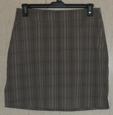NUEVO CON ETIQUETAS SKORT MUJER TEHAMA ELEGANTE GRIS, NEGRO Y PLATEADO A CUADROS TALLA 8 Foto 1 de 3