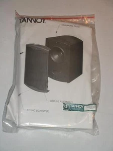 2x TANNOY Speaker Grille Assembly Di5 WHITE w/ fixing screws & plug NEW - Picture 1 of 5