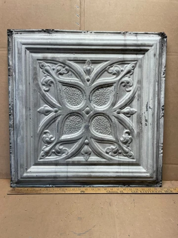 1pc 24" x 24" Full Piece Antique Ceiling Tin Vintage Reclaimed Salvage Art Craft Cover