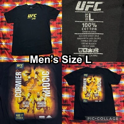 Camisa Negra UFC 241 Hombres Talla L Miocic VS Cormier Pettis VS Díaz Romero VS Costa Foto 1 de 4