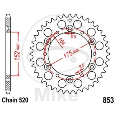 CORONA Z50 520 SILVER D.INT. 152 727.88.72 FOR YAMAHA 600 TT RE 2004-2004 - Immagine 1 di 3