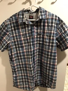 Wrangler Men’s Button Down Shirt Blue XL - Regular Fit - Picture 1 of 4