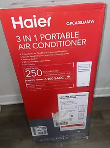 Haier 9000 BTU 3 In 1 Portable Air Conditioner 250 Square Feet QPCA08JAMW NEW - Picture 1 of 4