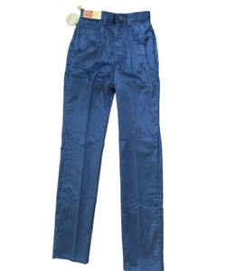 70s 80s Lee Riders Girls 10 Slim Soft Corduroy Pants Blue Tapered NWT USA Union - Picture 1 of 12