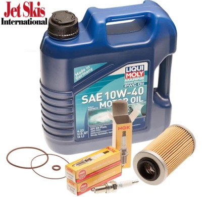 Oil Change Service Kit w/ Spark Plugs for SeaDoo 4-Tec GTX GTI Wake(2002-2016) - Image 1 of 4