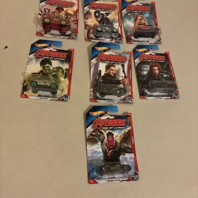 Lote de 7 autos Hot Wheels 2014 Marvel Avengers Age of Ultron v008 Foto 1 de 4