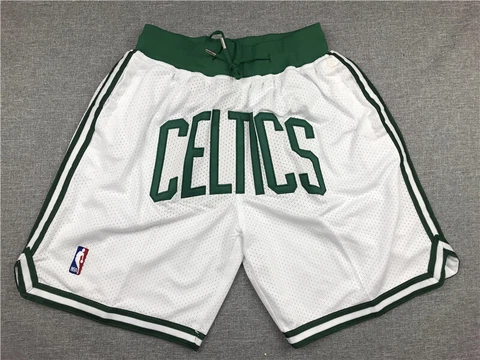 HOT New Boston Style Celtics Retro Stitched Basketball Shorts White Size :S-XXL Cover