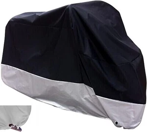 All Season Black Waterproof Sun Motorcycle Cover,Fits up to 97" Motors - Picture 1 of 5