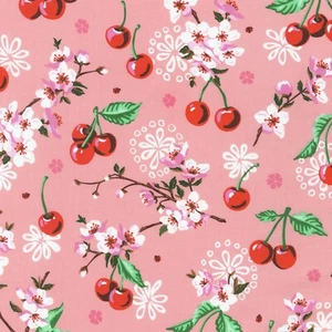 Fabric Cherry Blossom on Pink Cotton KAUFMAN 1/4 Yard 5144 - Picture 1 of 5