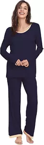 Viscose from Bamboo Women'S Pajama Sets Super Soft Long Sleeve Sleepwear Comfy W - Picture 1 of 12