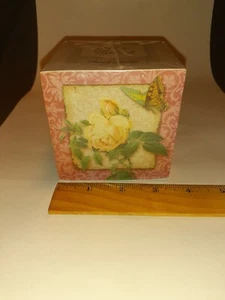NEW 680 Memo Cube Butterfly Flower Floral Theme Note Cube 3.25" Paper Desk Notes - Picture 1 of 17