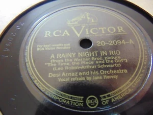 78RPM RCA Victor Desi Arnaz - A Rainy In Night Rio / A Thousand Dreams, nice V+ - Picture 1 of 7