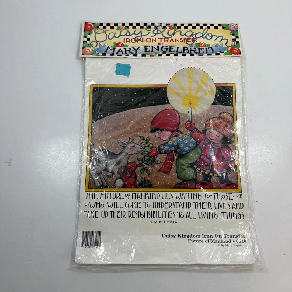 Vtg Daisy Kingdom Iron On Transfer Future of Mankind Mary Engelbreit Deloria