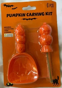 JACK O LANTERN PUMPKIN CARVING KIT * 6 piece CARVE SET Halloween Decoration NEW - Picture 1 of 1
