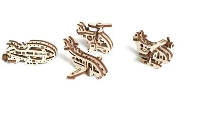 LIGNA ARTS UGEARS, U-FIDGETS-Flugzeuge, Serie 4, 3D Puzzle, Holzmodell, mit Antrieb