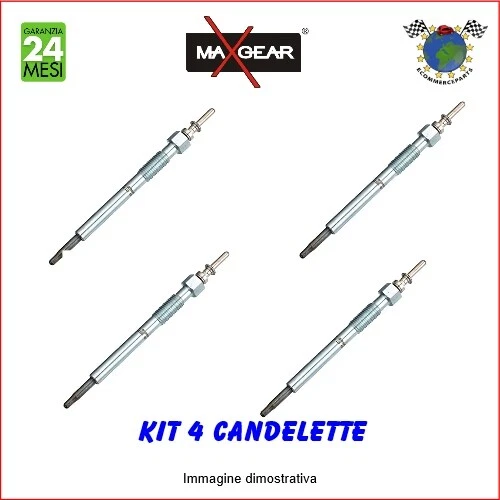 Kit 4 candelette Maxgear per AUDI TT Q5 Q3 Q2 A6 A5 A4 A3 A1 SEAT TOLEDO II #eg - Immagine 1 di 3