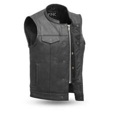 First MFG Men's Leather Vest ( BLASTER ) FMM690BSF Size XL