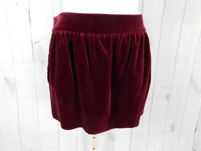 Theory Burgundy Red Velvet A-Line Flare Mini Skirt - Size 2 - Image 1 of 3