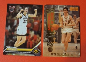 CAITLIN CLARK ROOKIE CARD All-Time SCORING RECORD + PETE MARAVICH COLLEGE CARD - Picture 1 of 6
