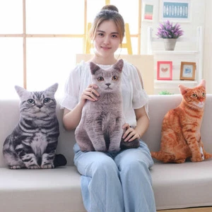 3D Tier Katze Form Kissen Sofa Auto Büro Kissen Gefülltes Plüsch Kind - Picture 1 of 9
